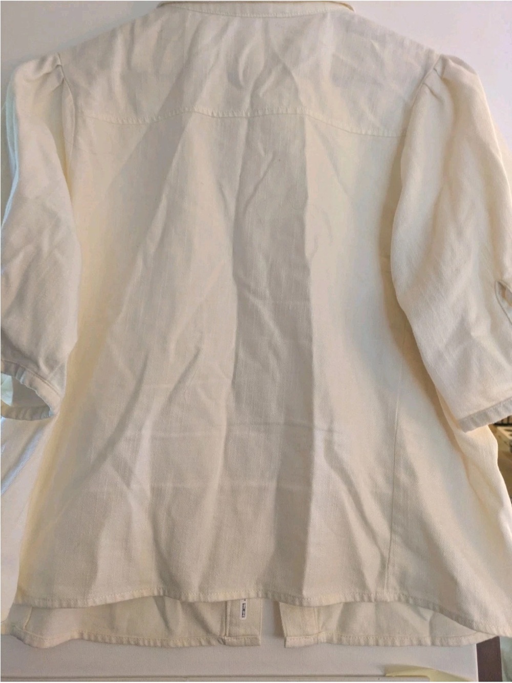 Melissa Nepton Ivory Zoya Puff-Sleeve Button-Up Shirt M - Picture 12 of 15